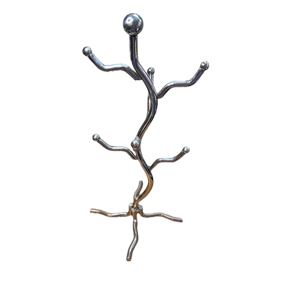 Wiggly Mug Tree‎ Chrome 14” kitchy coffee tea cups holder